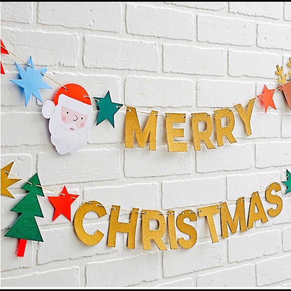 Meri Meri Christmas Garland 7’ Long Santa Decor